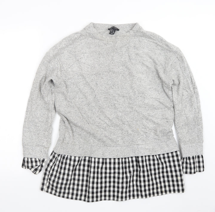 New Look Womens Grey Knit Pullover Jumper Size S