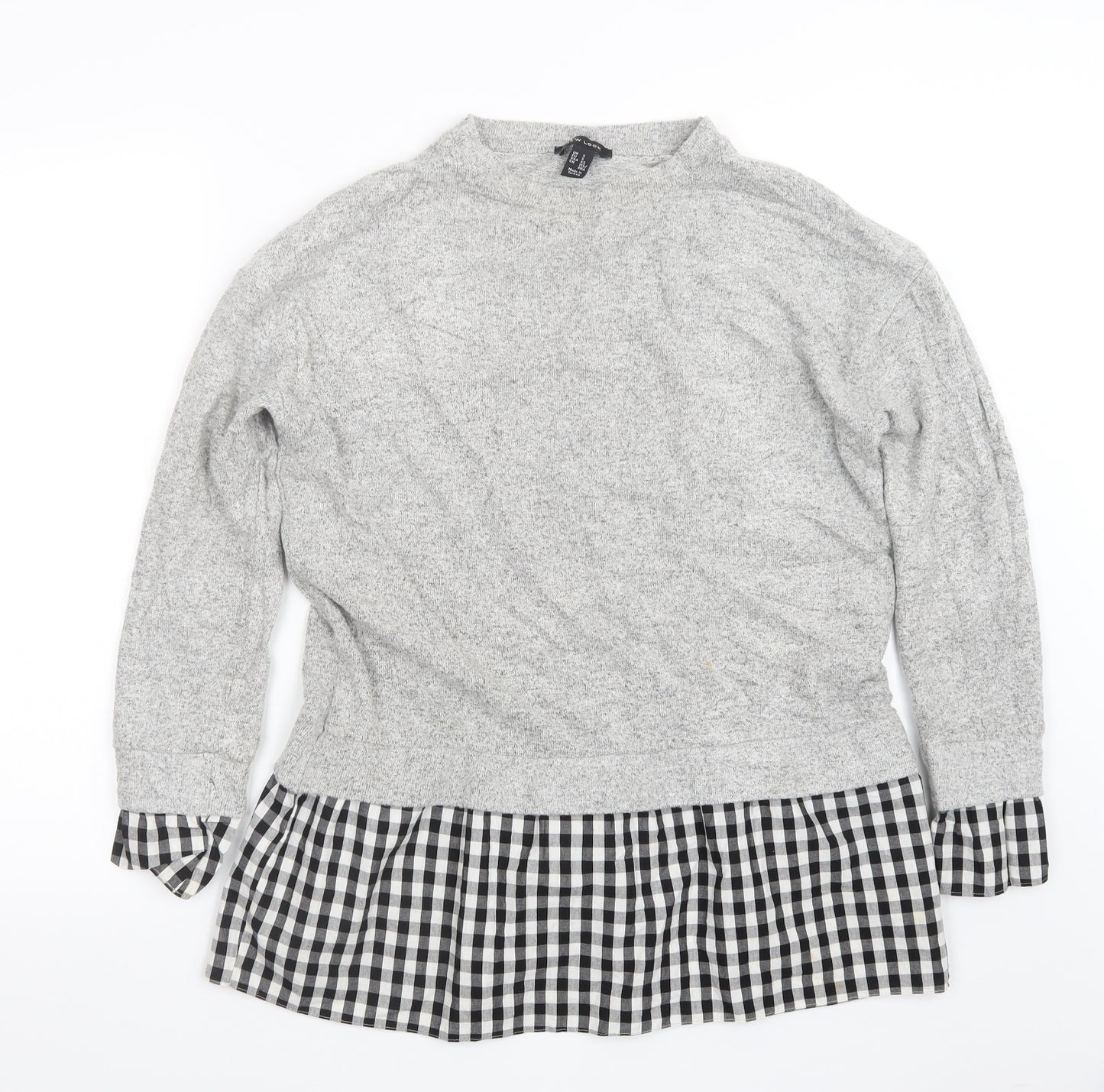 New Look Womens Grey  Knit Pullover Jumper Size S