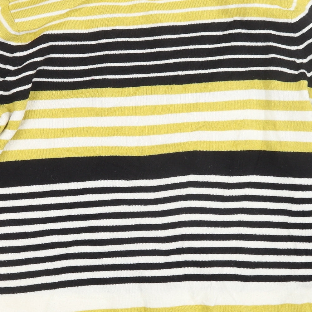 Papaya Womens Black Striped Knit Pullover Jumper Size 16