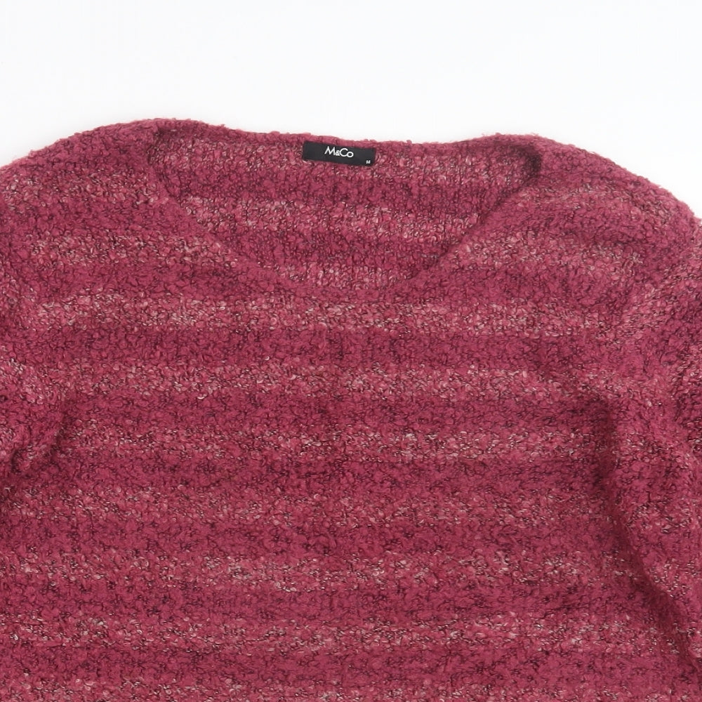 M&Co Womens Pink  Knit Pullover Jumper Size 14
