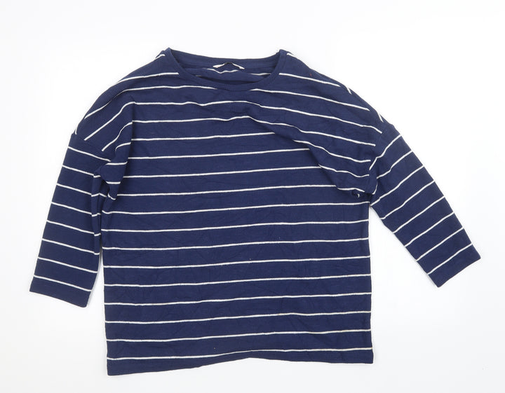 TU Womens Blue Striped Knit Pullover Jumper Size 14