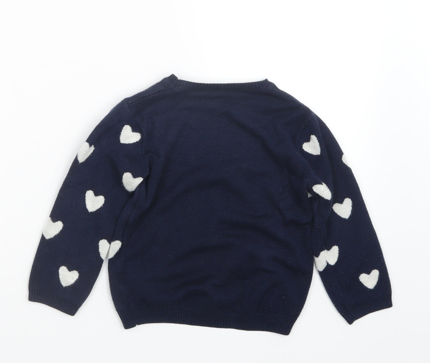 Nutmeg Girls Blue  Knit Pullover Jumper Size 3-4 Years