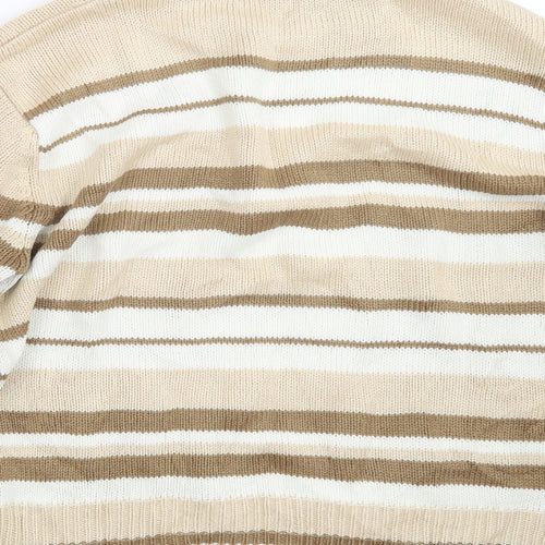 Bonmarché Womens Beige Striped Knit Pullover Jumper Size L