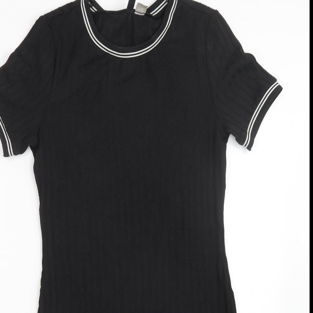Divided by H&M Womens Black   T-Shirt Dress  Size 12