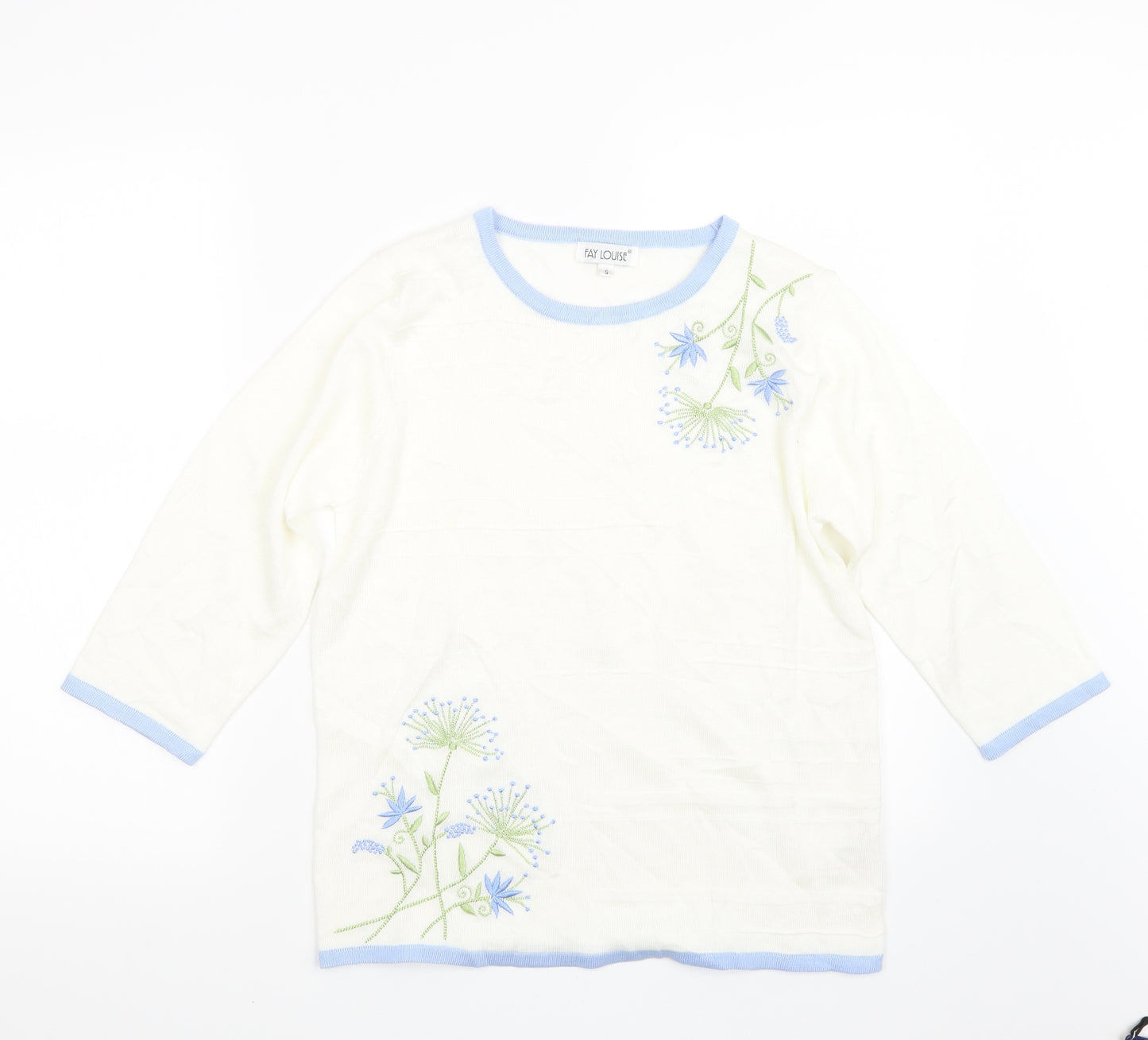 Fay Louise Womens White  Knit Pullover Jumper Size S
