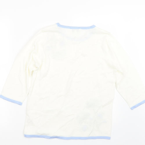 Fay Louise Womens White  Knit Pullover Jumper Size S