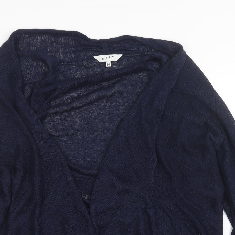 EAST Womens Blue  Knit Cardigan Jumper Size 14