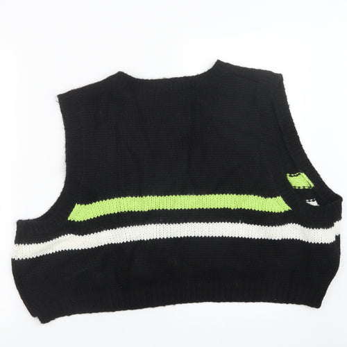 Apparel XTT Womens Black  Knit Pullover Jumper Size L