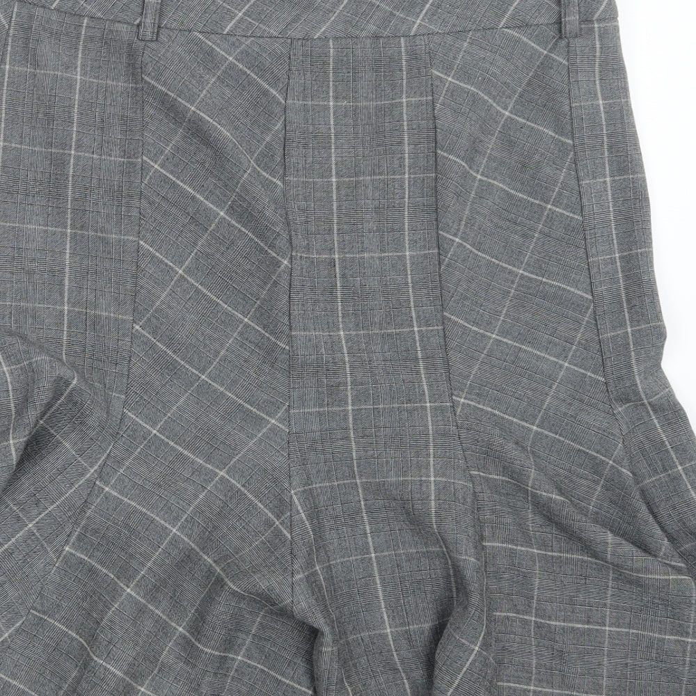 New Look Womens Grey Check  A-Line Skirt Size 12