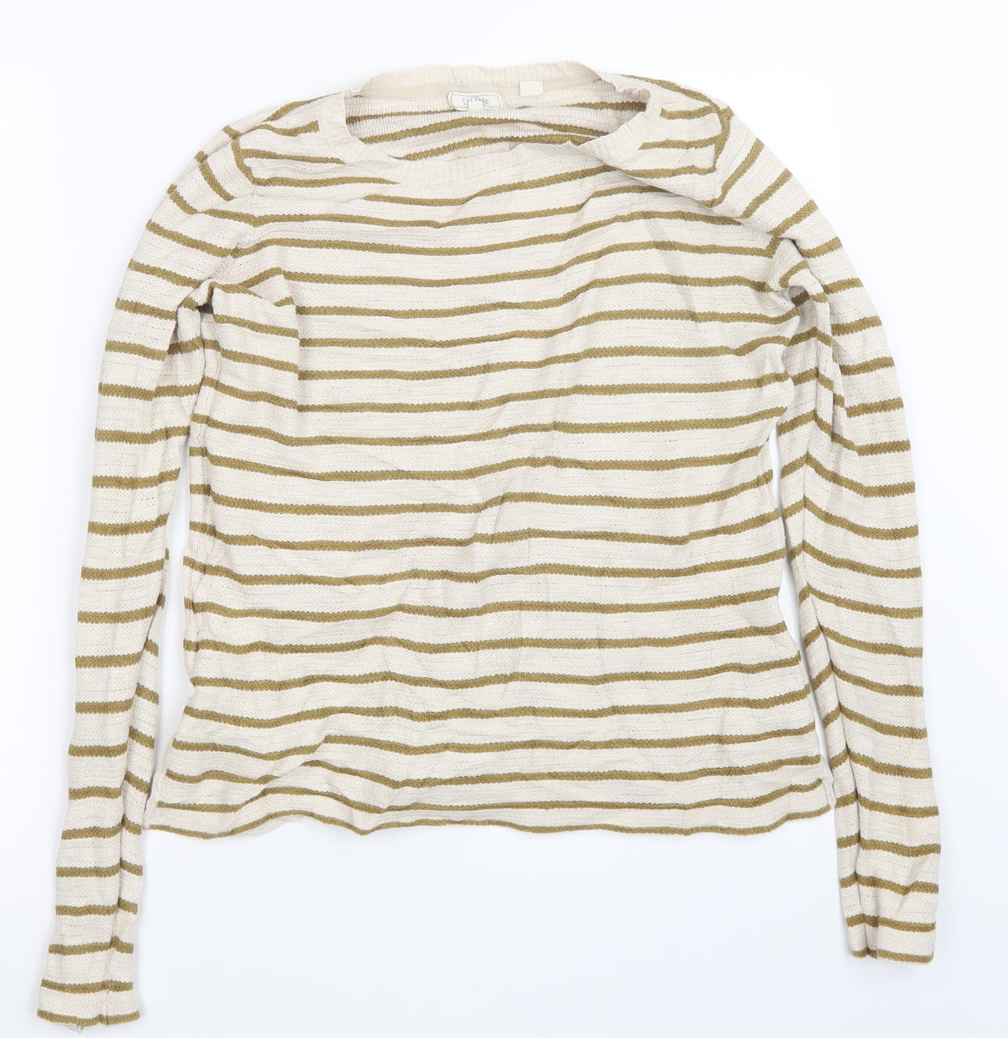 Fat Face Womens Beige Striped Knit Pullover Jumper Size 14