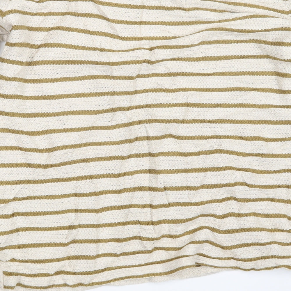 Fat Face Womens Beige Striped Knit Pullover Jumper Size 14