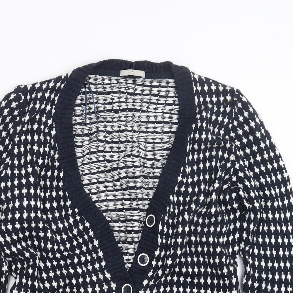 TU Womens Blue  Knit Cardigan Jumper Size 12