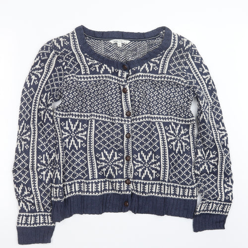 Fat Face Womens Blue  Knit Cardigan Jumper Size 16