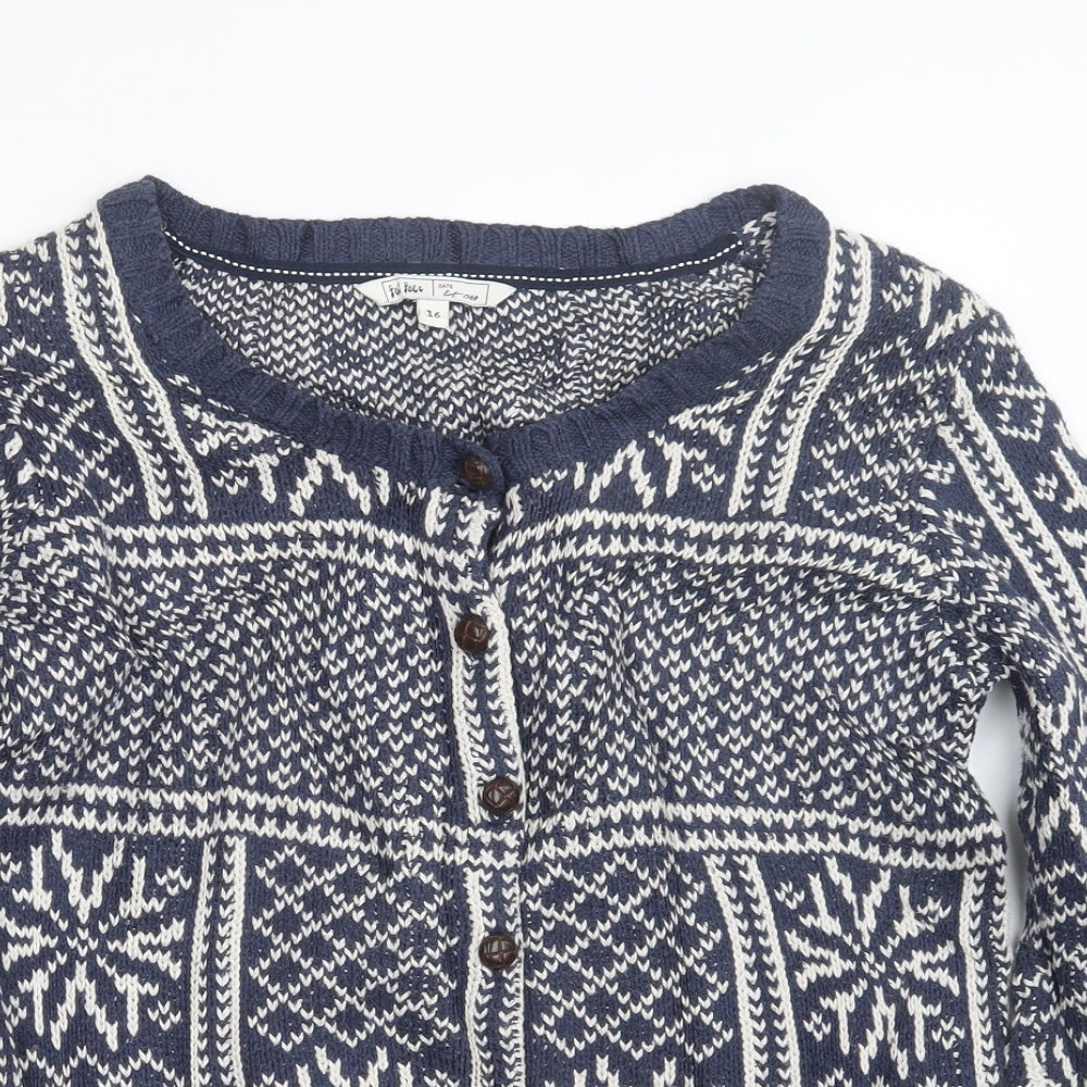 Fat Face Womens Blue  Knit Cardigan Jumper Size 16