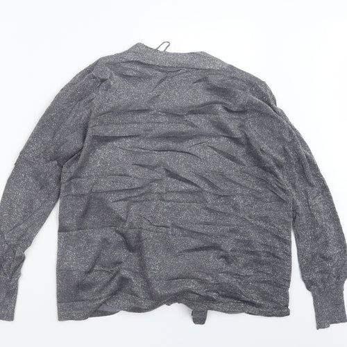M&Co Womens Silver  Knit Cardigan Jumper Size M