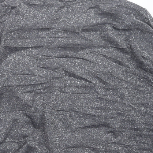 M&Co Womens Silver  Knit Cardigan Jumper Size M