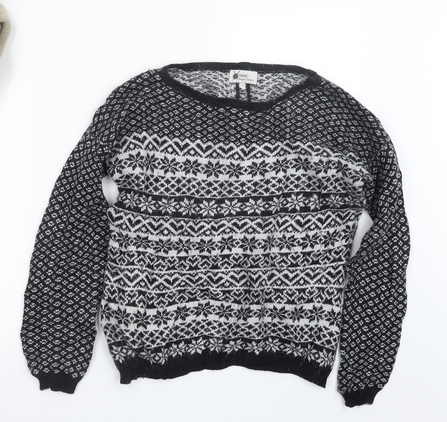 NEXT Womens Black  Knit Pullover Jumper Size 12