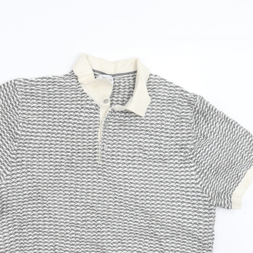NEXT Mens Grey  Knit  Polo Size M