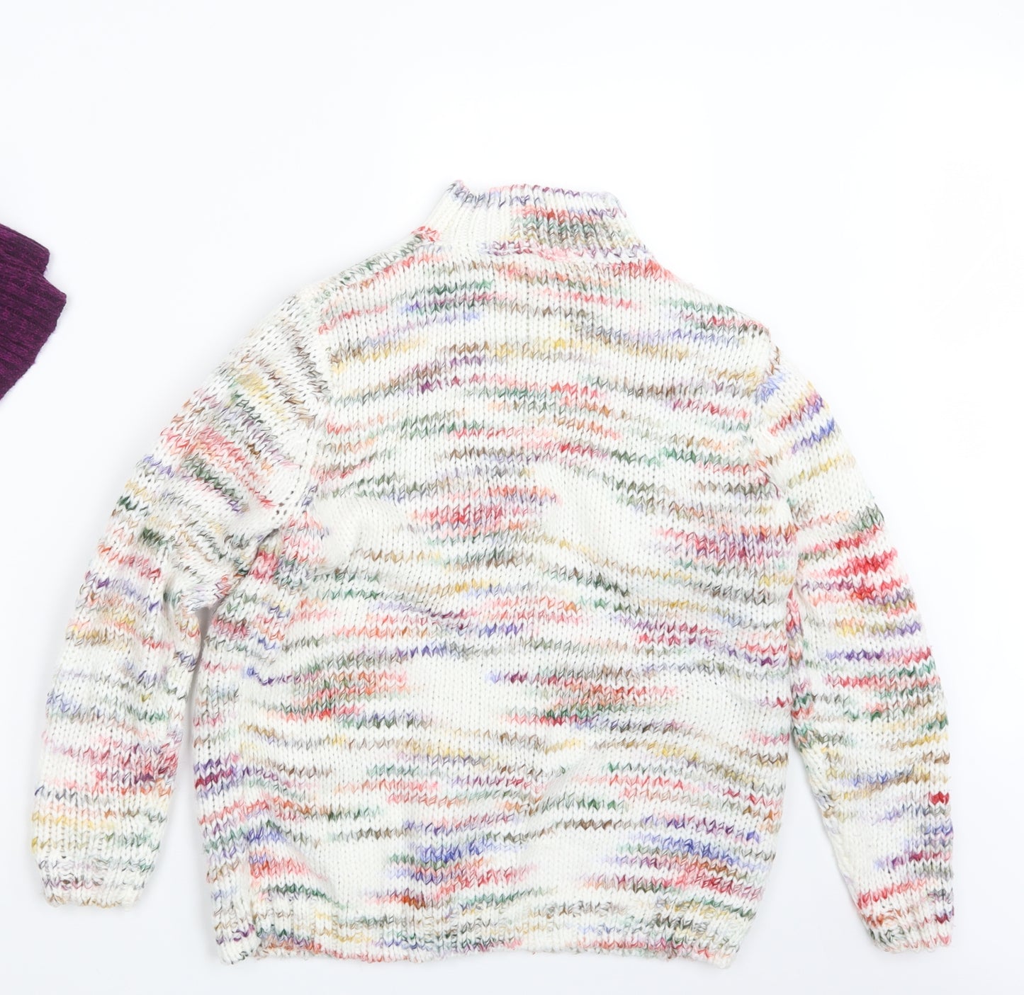 Papaya Womens White  Knit Pullover Jumper Size S