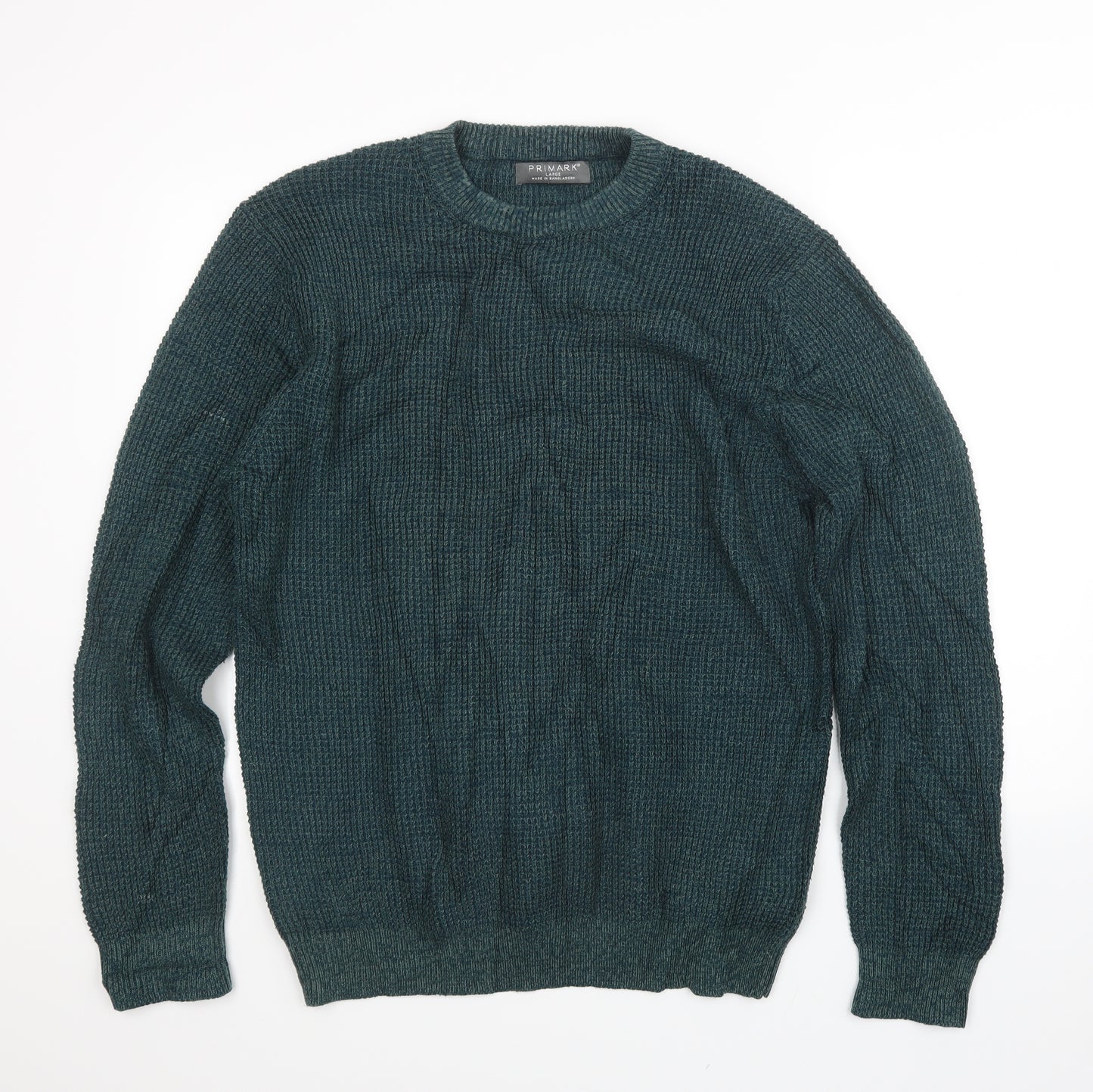 Primark Mens Green  Knit Pullover Jumper Size L
