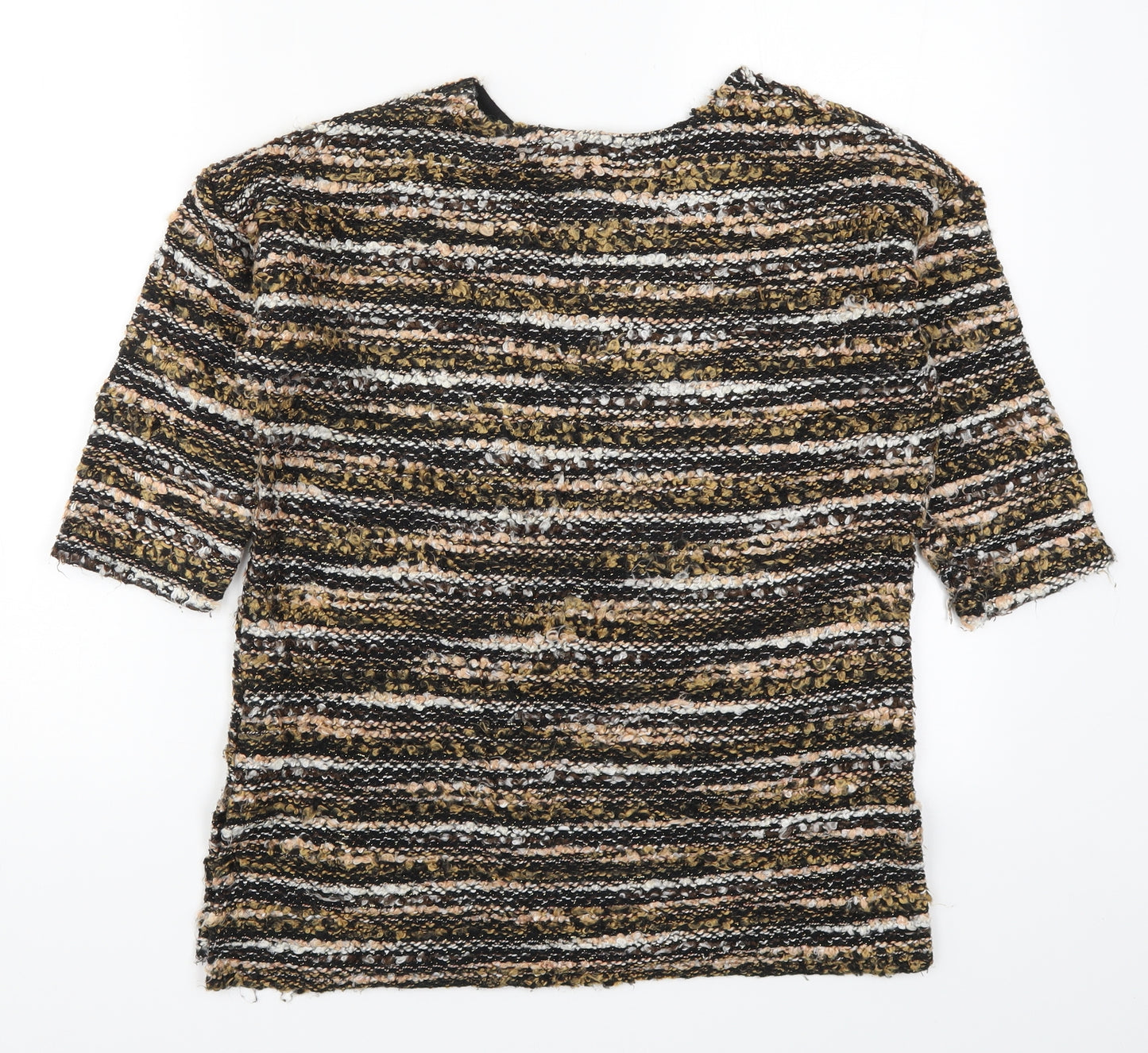 Nutmeg Womens Brown Striped Knit Pullover Jumper Size 8