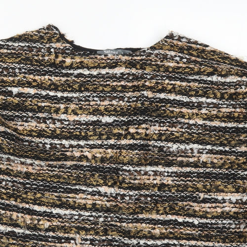 Nutmeg Womens Brown Striped Knit Pullover Jumper Size 8