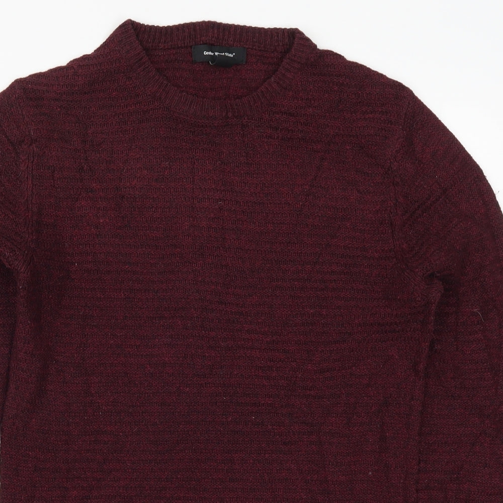 Cedar Wood State Mens Red  Knit Pullover Jumper Size XS
