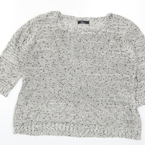 Bonmarché Womens Grey  Knit Pullover Jumper Size M