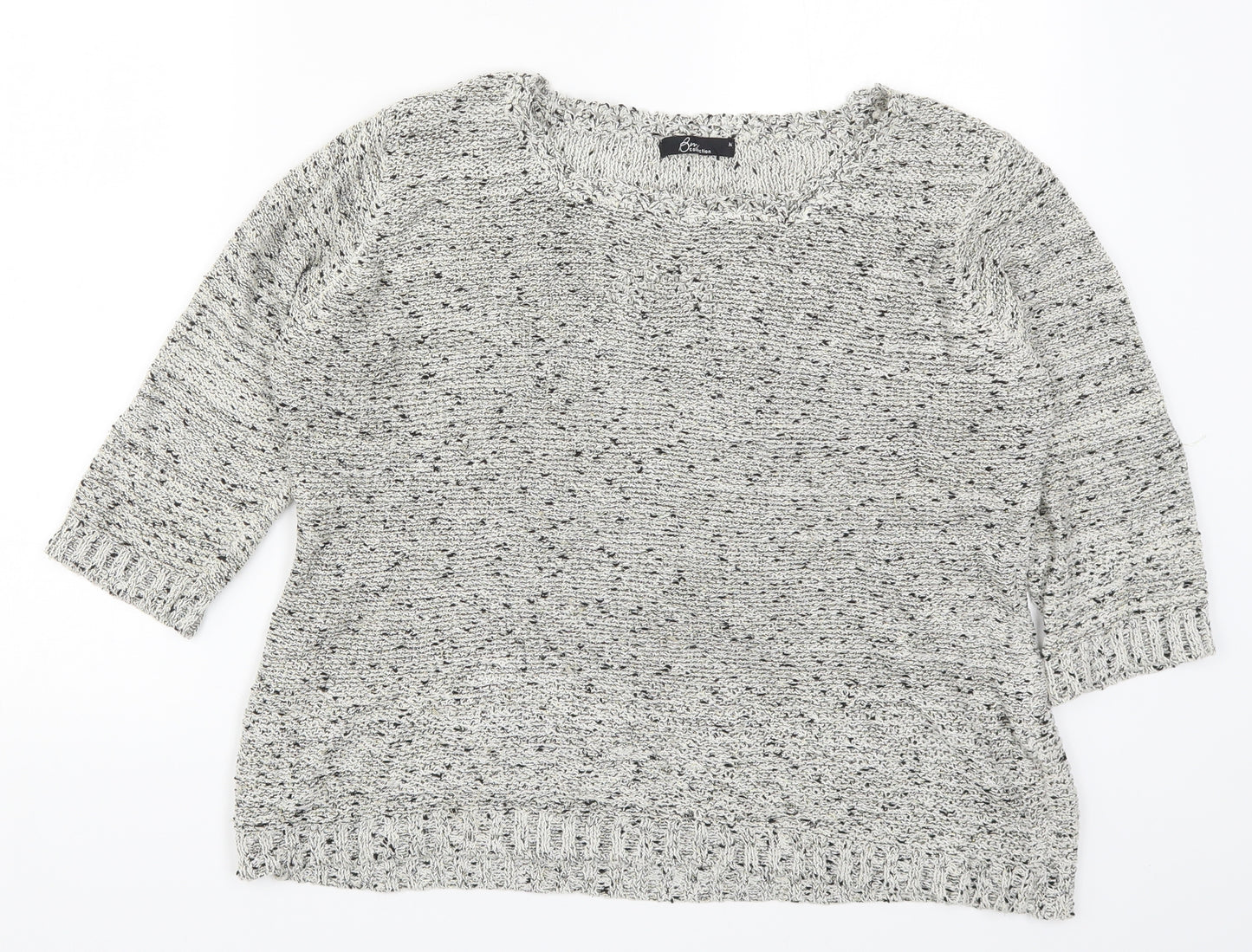 Bonmarché Womens Grey  Knit Pullover Jumper Size M