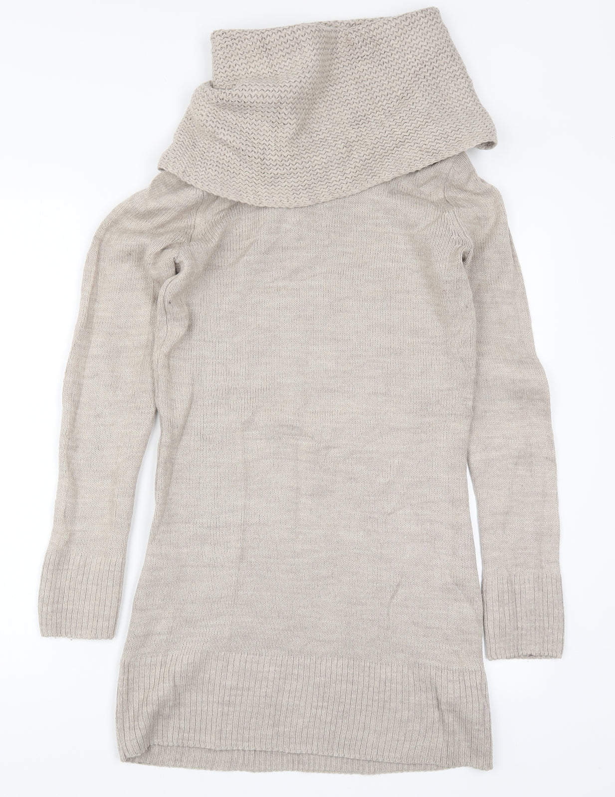 H&M Womens Beige  Knit Jumper Dress  Size S