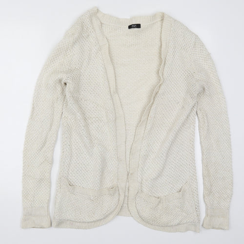 F&F Womens Beige  Knit Cardigan Jumper Size 14