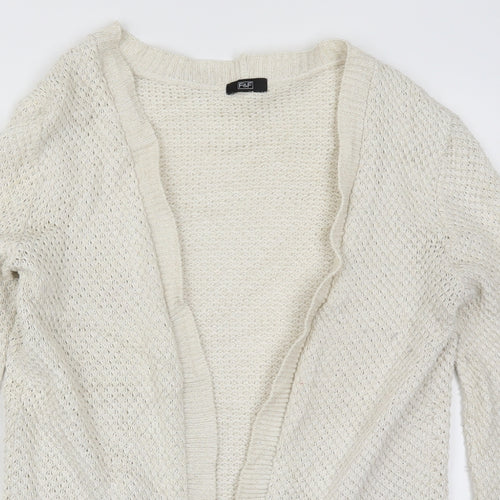 F&F Womens Beige  Knit Cardigan Jumper Size 14