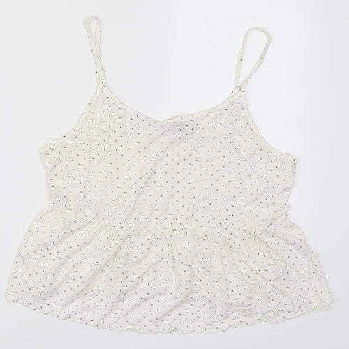 Primark Womens White Polka Dot  Basic Tank Size 14