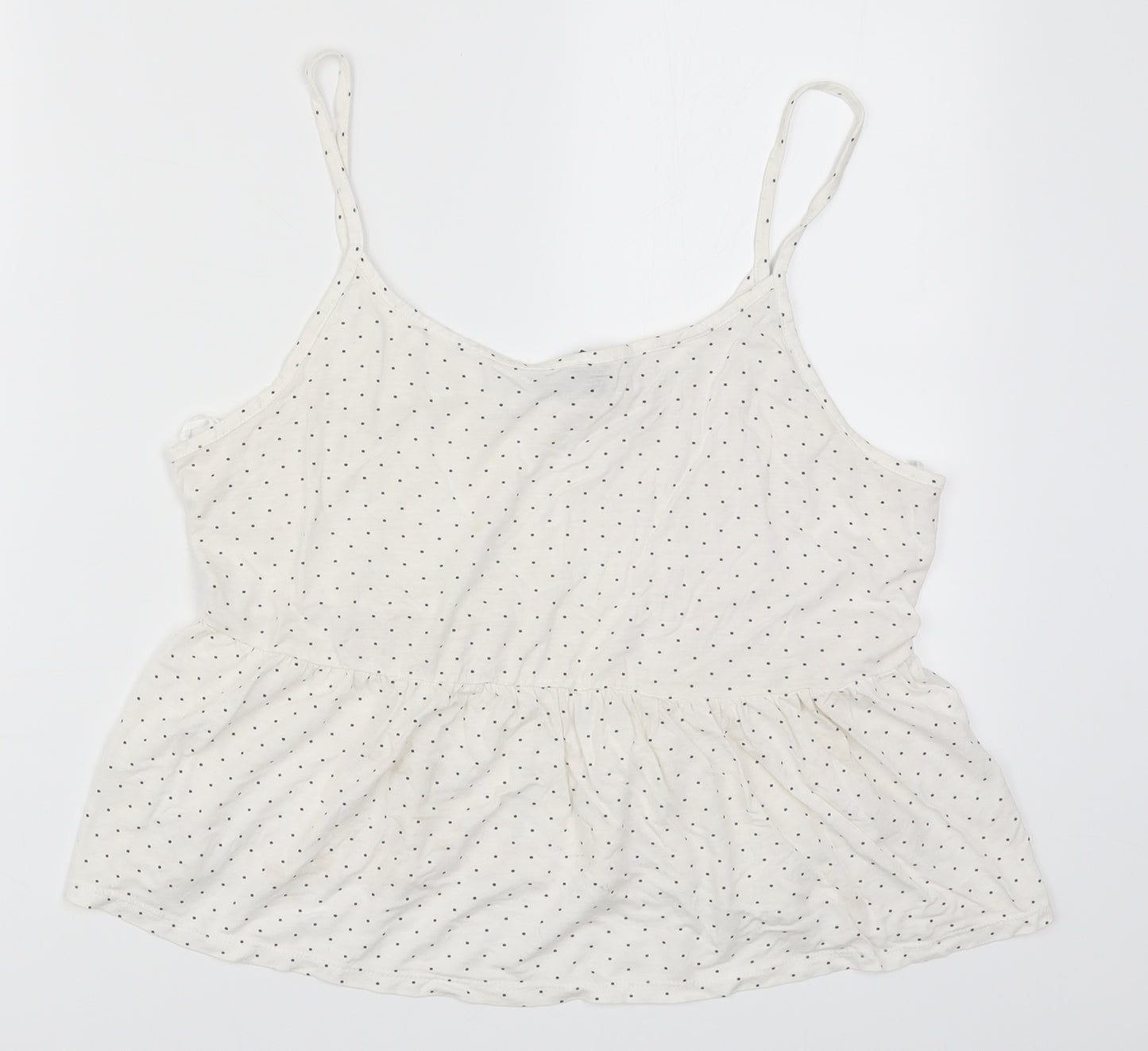 Primark Womens White Polka Dot  Basic Tank Size 14