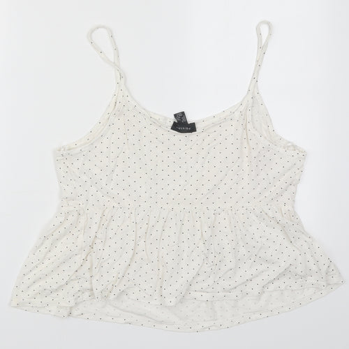 Primark Womens White Polka Dot  Basic Tank Size 14