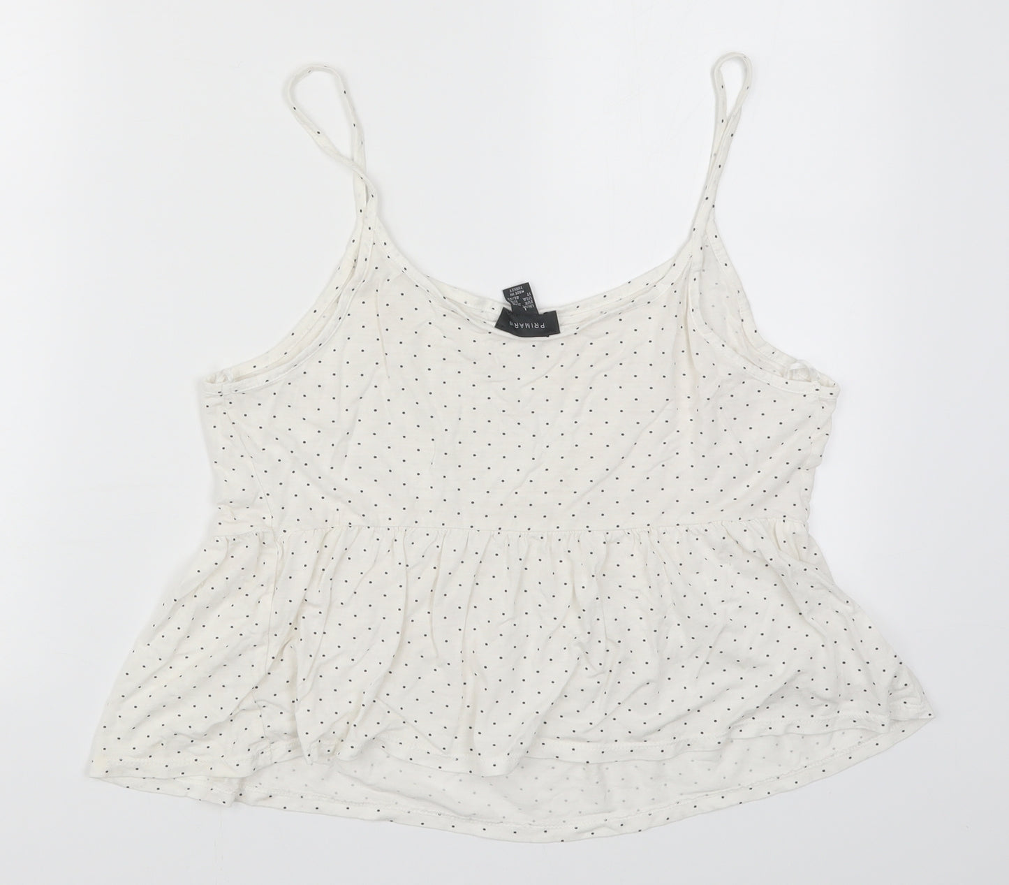 Primark Womens White Polka Dot  Basic Tank Size 14