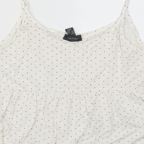 Primark Womens White Polka Dot  Basic Tank Size 14