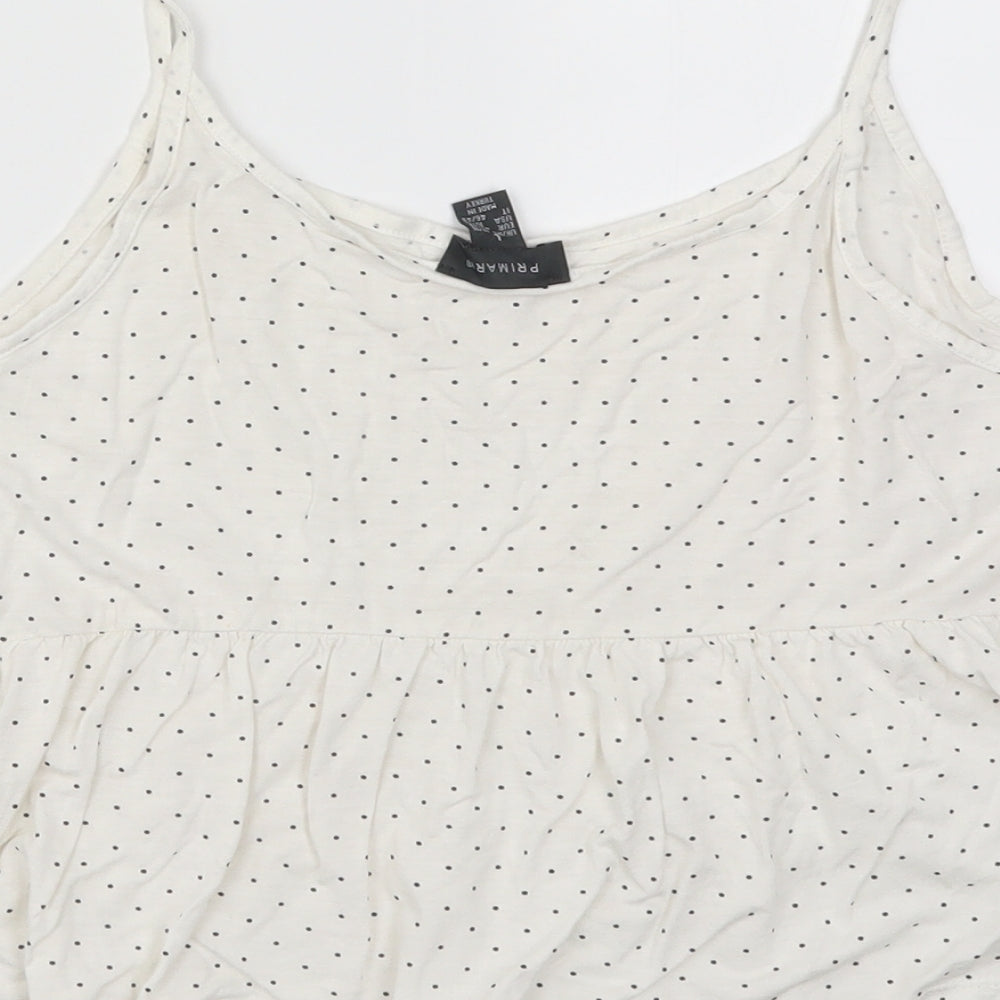 Primark Womens White Polka Dot  Basic Tank Size 14