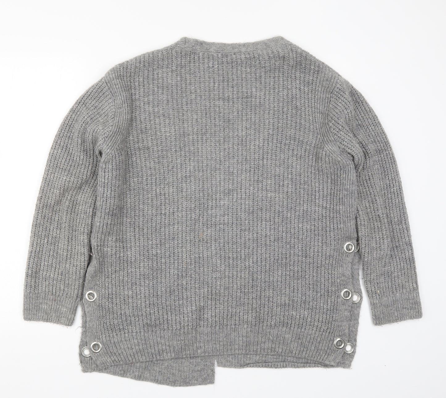 Primark Womens Grey  Knit Cardigan Jumper Size 10