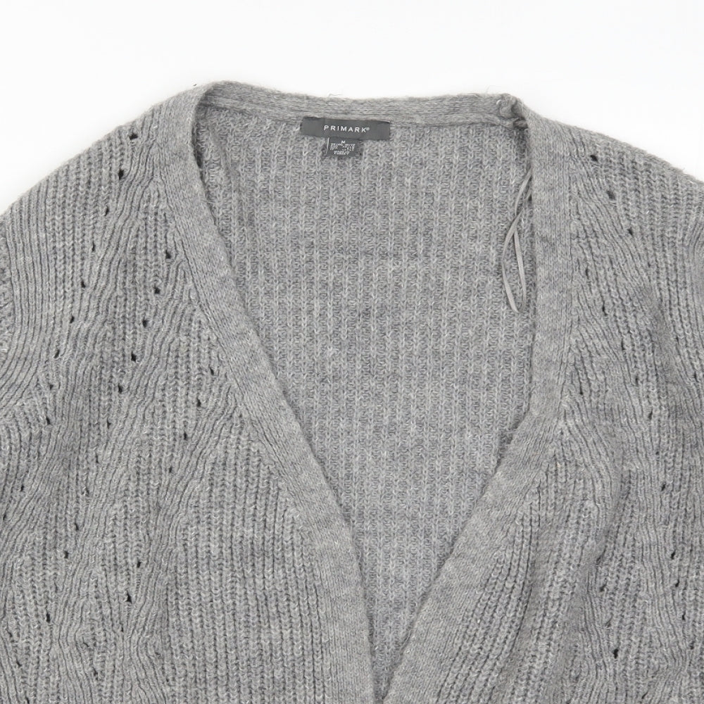 Primark Womens Grey  Knit Cardigan Jumper Size 10