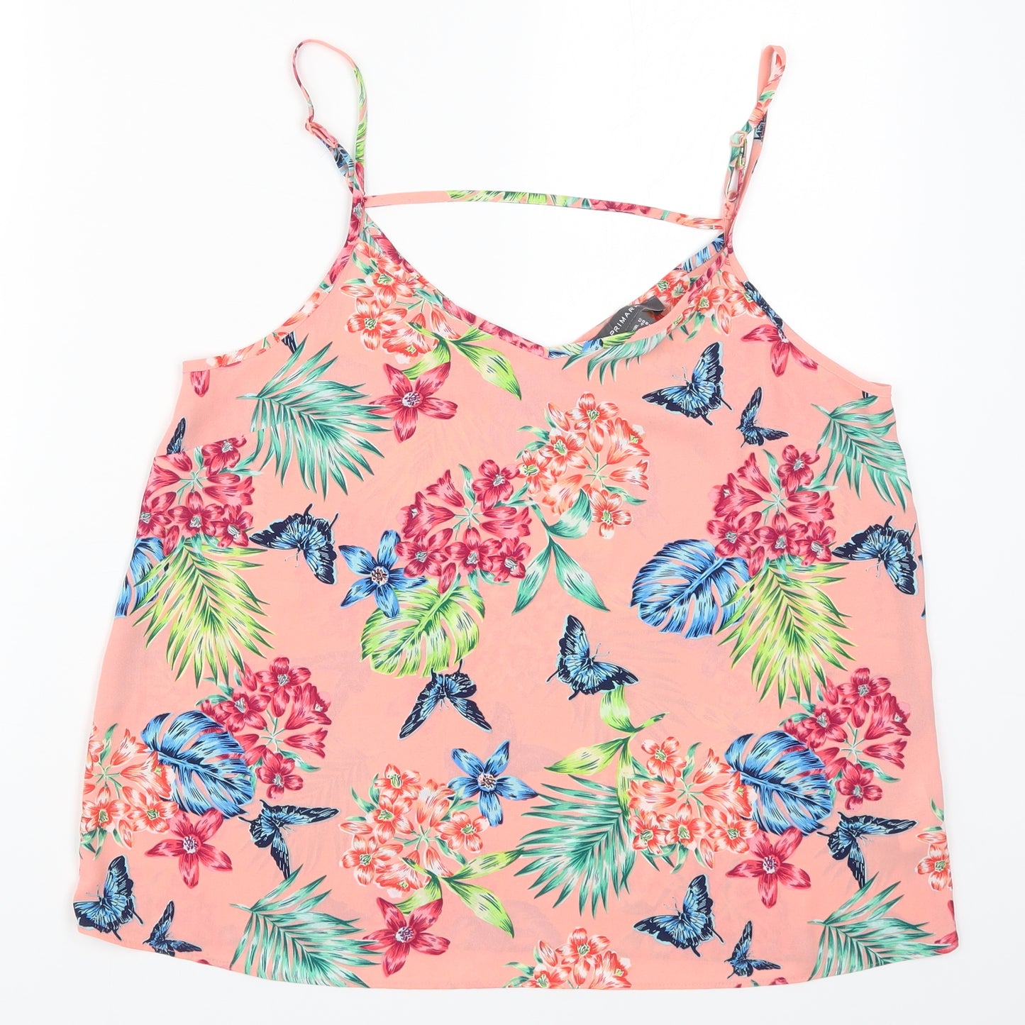 Primark Womens Pink Floral  Basic Tank Size 12