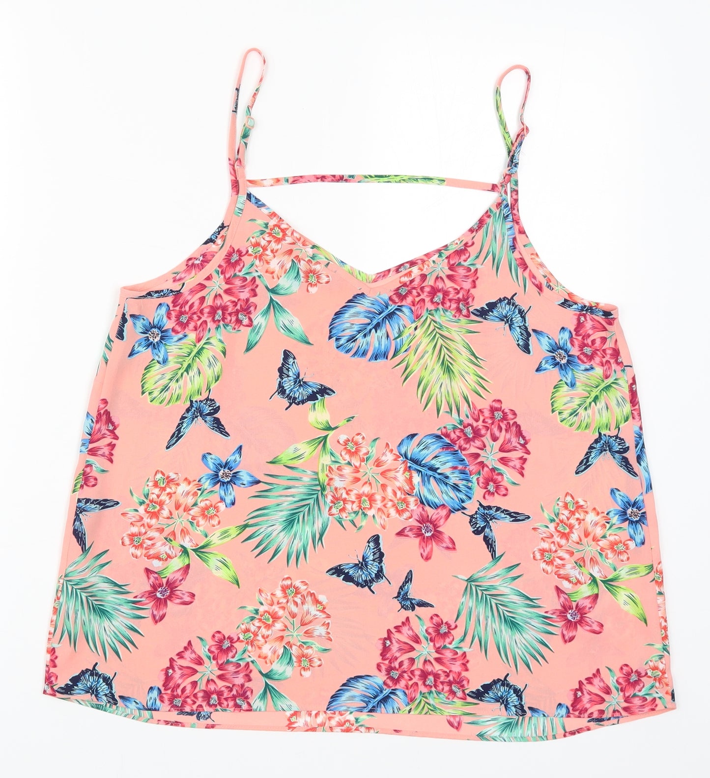 Primark Womens Pink Floral  Basic Tank Size 12