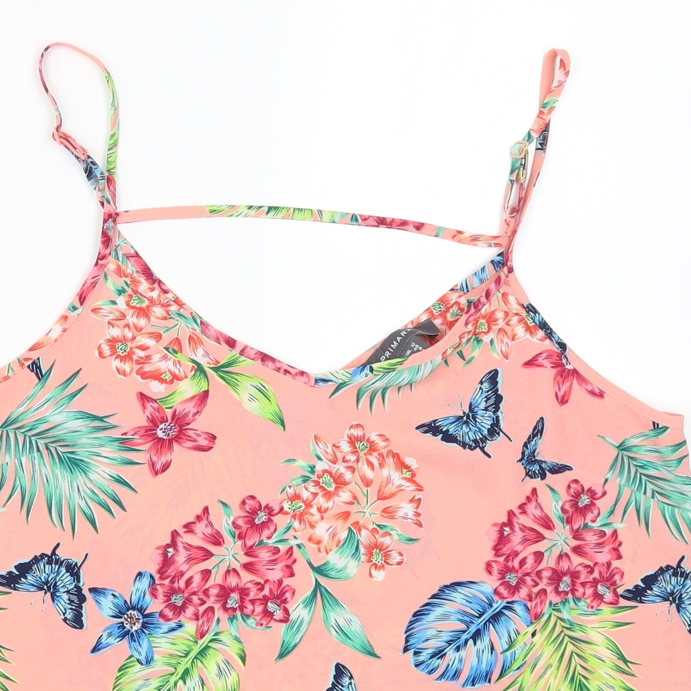 Primark Womens Pink Floral  Basic Tank Size 12