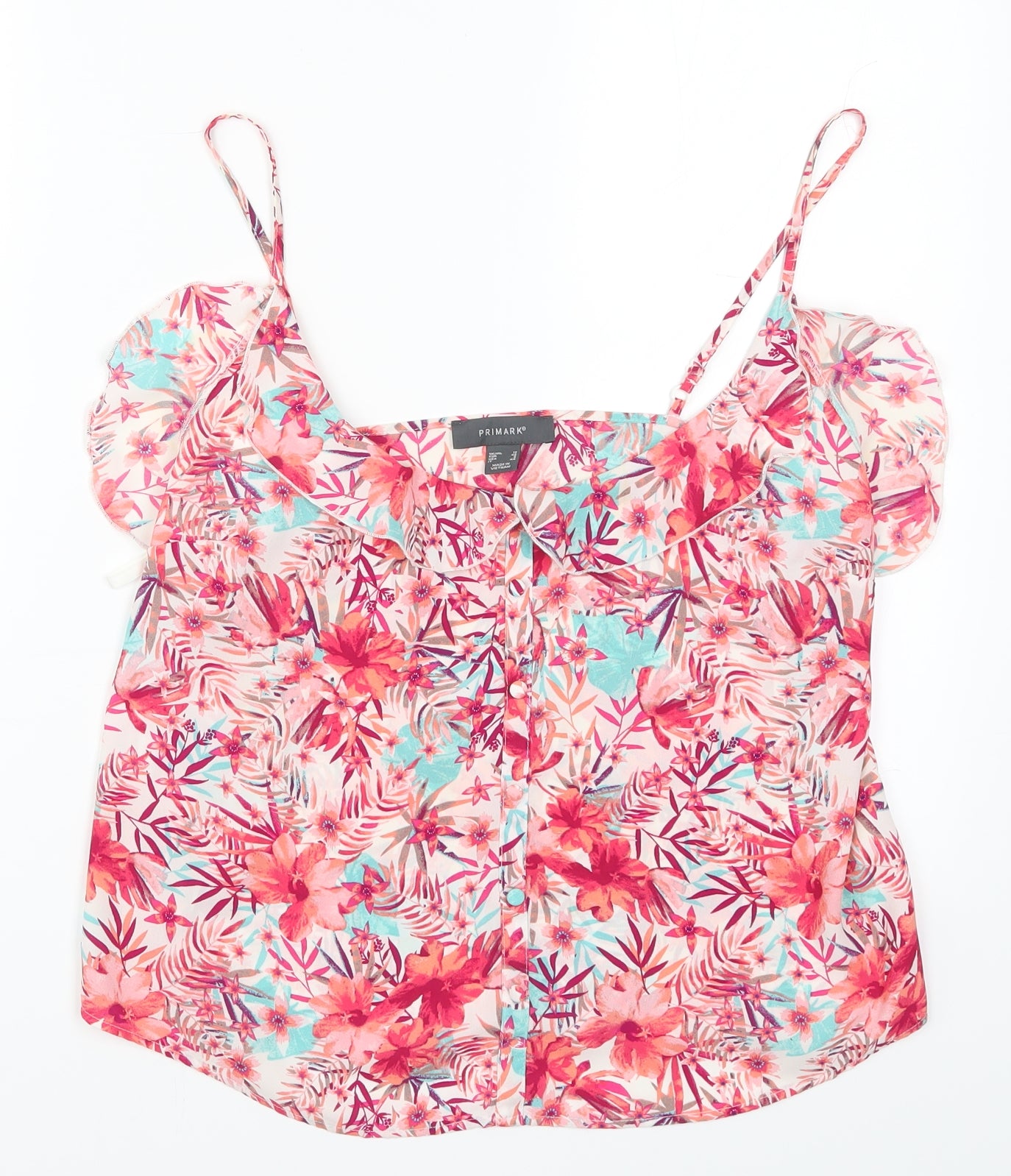Primark Womens Pink Floral  Basic Tank Size 12
