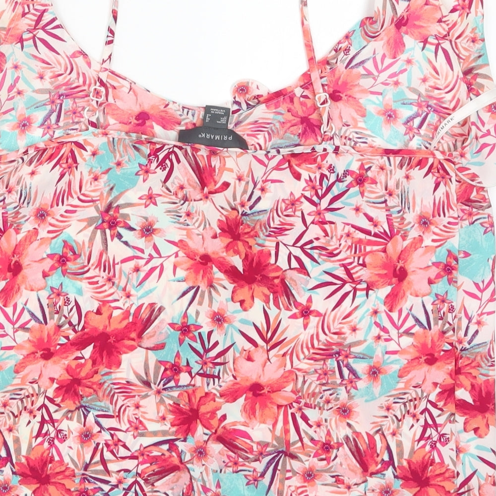 Primark Womens Pink Floral  Basic Tank Size 12