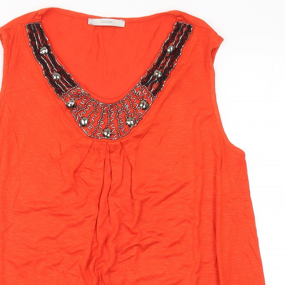 George Womens Orange   Basic Tank Size 14