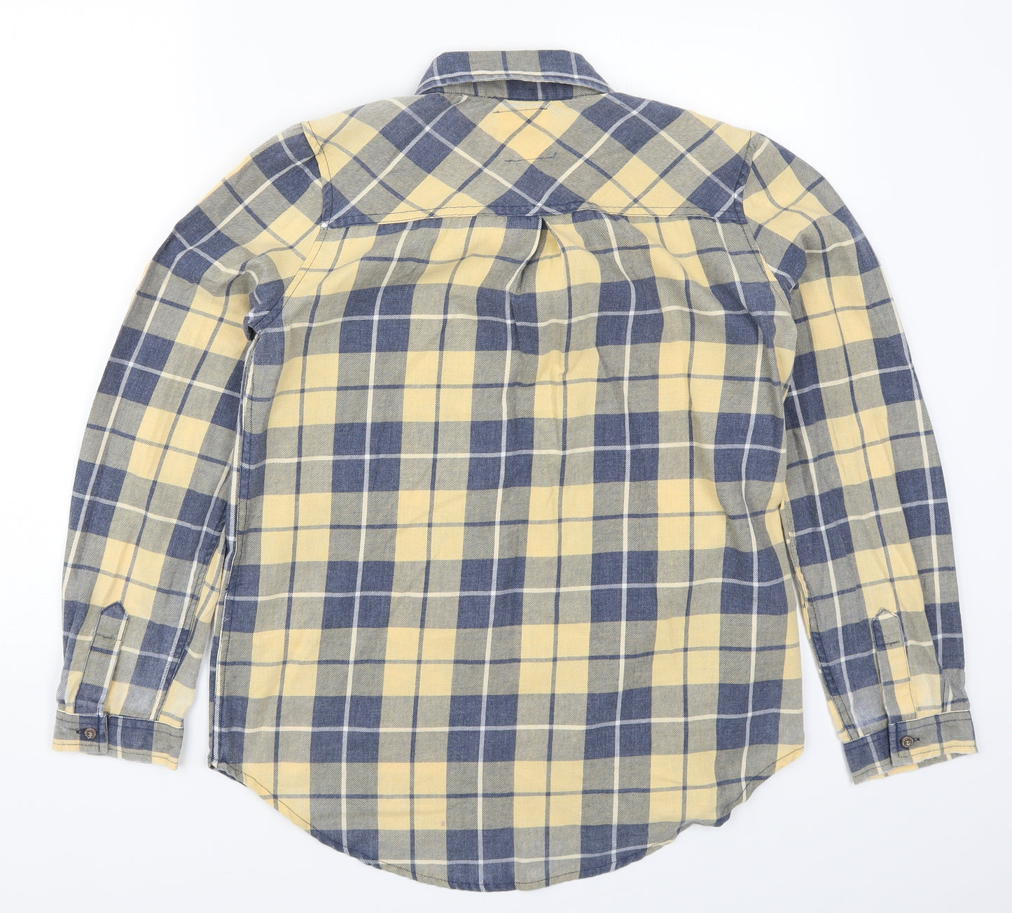 C&C Womens Yellow Check  Basic Button-Up Size M