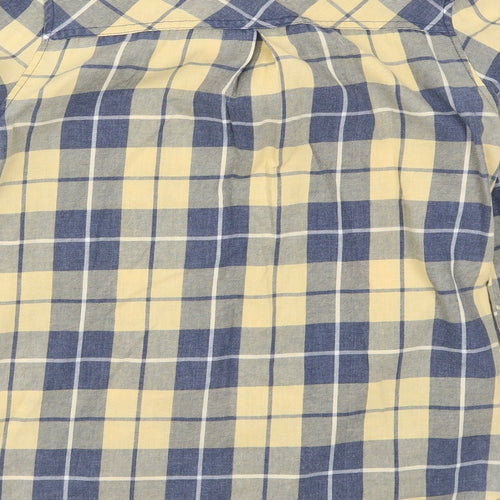 C&C Womens Yellow Check  Basic Button-Up Size M