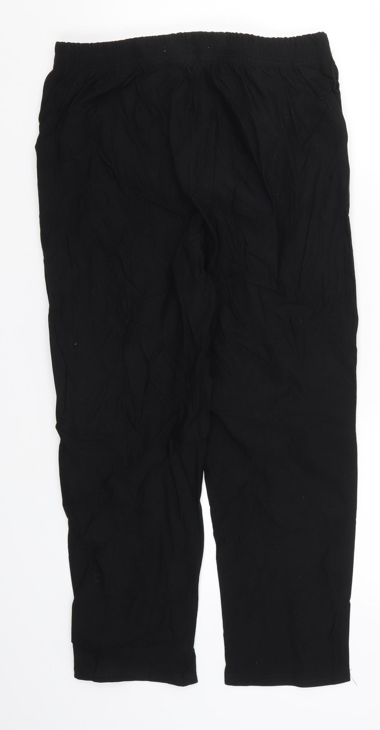 Pure & Natural Womens Black Floral  Trousers  Size 14 L22 in