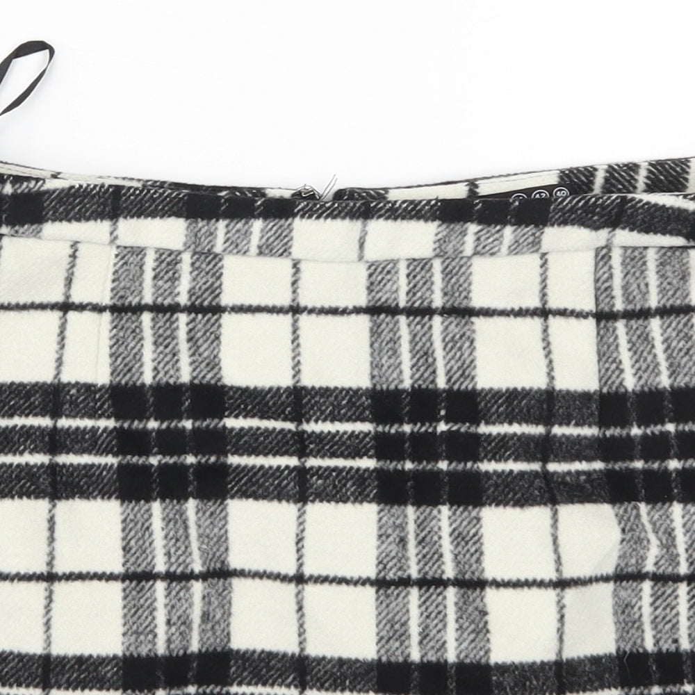 Atmosphere Womens White Check  Maxi Skirt Size 14  - Black and White